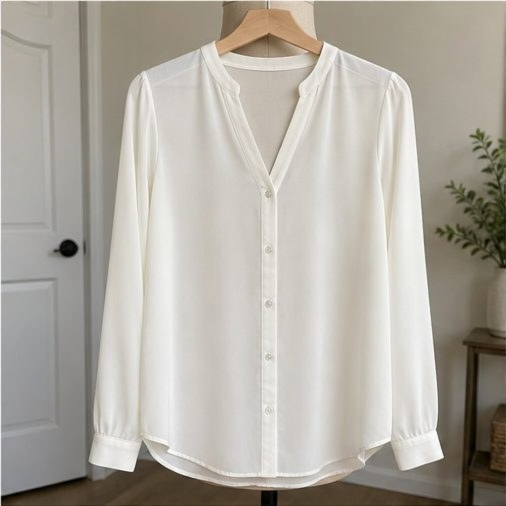 Ivory V Neck Top